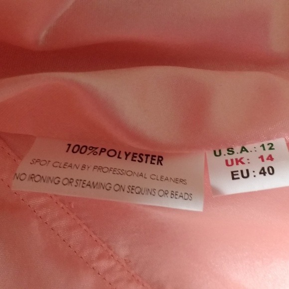 Kasey J pale pink chiffon beaded gown - Picture 8 of 8